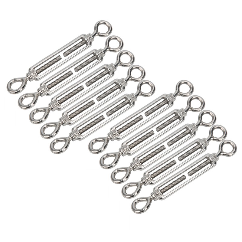 10pcs Eye and Eye Turnbuckle Wire Tensioner Strainer Stainless Steel