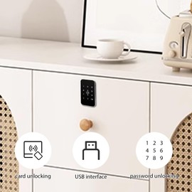 Swokely Smart Cabinet Lock, Universal Password, RFID Card Lock, Cabinet Unlock, Electronic Induction Lock Without Key for Wooden Dresser, Drawer, Cabinets