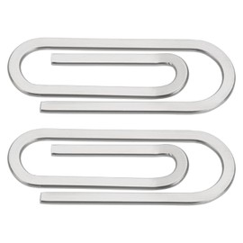 SG Store Pack of 2 Stainless Steel Money Clips in Paper Clip Style for Wallet 6.5 cm x 2.5 cm Minimalist Design Money Clip for Men, silver
