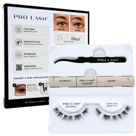 Pro Lash SoftWear Mini Lash Clusters Kit - Seamless, Lightweight Lashes - 7-Day Cluster Eyelash Extensions - False Eyelashes Plus Adhesive and Tweezers - Classic Luxe Wispy No. 15 Black