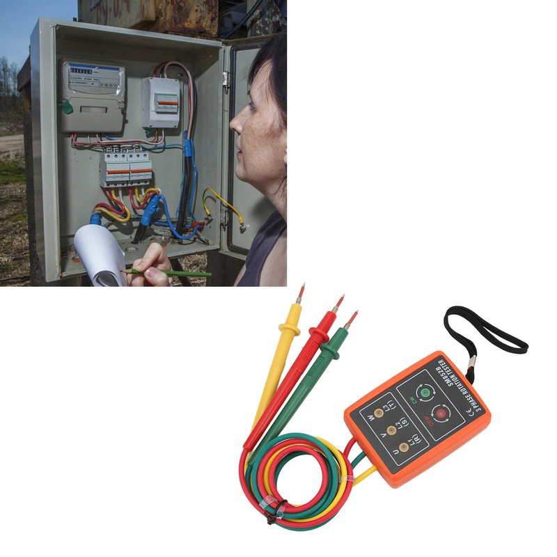 SM852B 3 Phase Rotation Tester Digital 3 Phase Rotation Meter