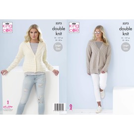 King Cole 5373 Knitting Pattern Womens Short and Long Cardigans in Cotton Top DK