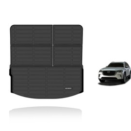 KELCSEECS All Weather Cargo Liner for 2025 Mazda CX-90 & 2024 Mazda CX90 PHEV (Plug in Hybrid) 7&8 Seater TPE All Weather Car Trunk Mats Waterproof Non-Slip 60/40 Split Folding Rear Seat