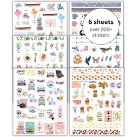 Lamare - Pegatinas decorativas para agenda de álbumes de recortes para mujer, lindas y estéticas para diario, uso en cuadernos, planificadores, diarios, álbumes de recortes