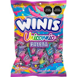 Winis Unicornio Paleta de 7 g. Bolsa con 40 pzas