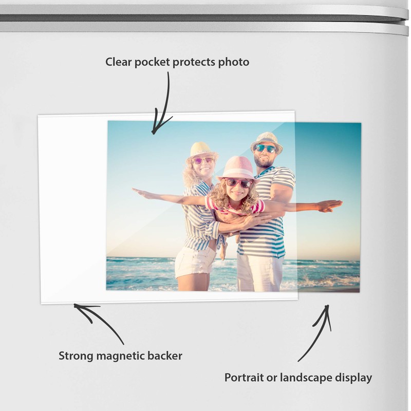 Shot2go Pack of 20 Magnetic Photo Fridge Frame Pockets Clear