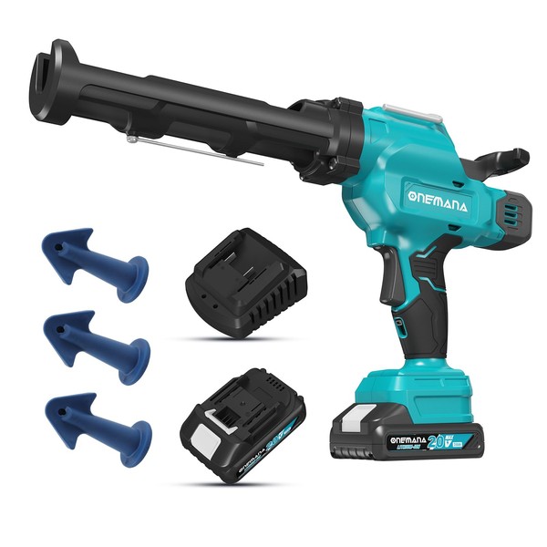 ONEMANA 20V Caulking Gun Anti-drip Caulk Gun with 10oz/300ml Led