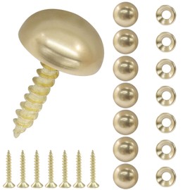 Zorfeter 8 Pcs Decorative Pure Brass Screws, Self-Tapping Screw Decorative Covers, Mirror Screws Fasteners for Cabinet Doors/Window Fixing