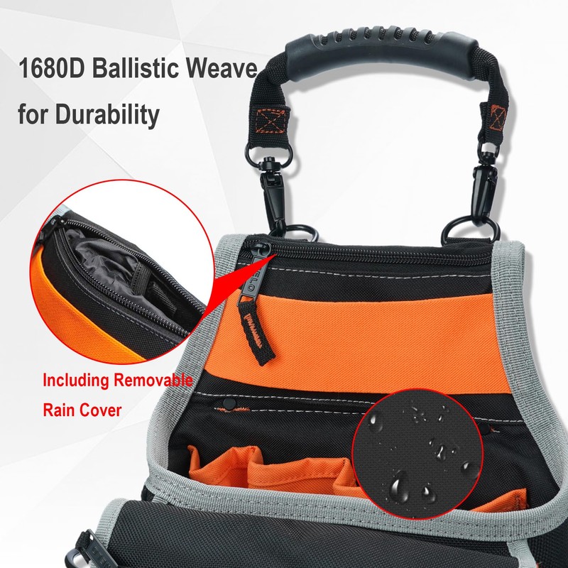 MELOTOUGH Electrician Tool Pouch Bag with Shoulder Strap 20 Pockets