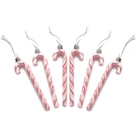 Pack of 6-13CM Glitter Candy Cane –Christmas Tree Hanging Decoration Bauble Xmas Ornament (Navy)