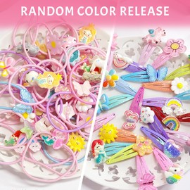 Pack of 10 Hair Clips Girls with 10 Pieces Hair Rope for Girls, Hair Clip, Headband Girls Glitter, Cartoon Clips Children, Cute Hair Clips for Girls Birthday, Hair Accessory for Children