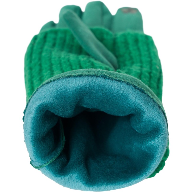 styleBREAKER 09010022 Women's Touchscreen Fabric Gloves with Removable Knitted Cuffs,