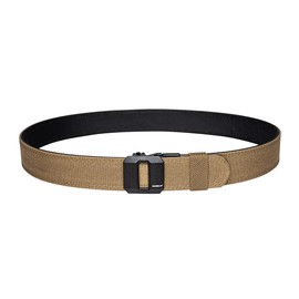 IDOGEAR Tactical Gun Belt 1.5 '' EDC Stiff Heavy Duty Belts 38mm Nylon Utility Harness Ratchet Belt Reinforced for Concealed Carry (Brown, Small)