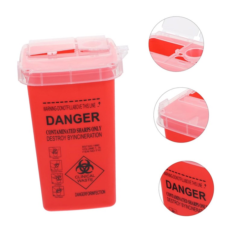 Ipetboom 3pcs Disposal Bins with Flip Lid Needle Bins for