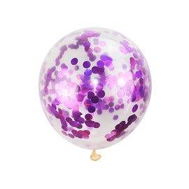 KIRIKOU Pack of 24 Pieces Confetti Balloons 12 Inch Latex Party Balloons for Party Decorations, Wedding, Engagement, Bridal, Birthday and Shower(Purple)