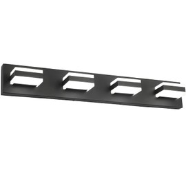 SOLFART Black Bathroom Light Fixtures 4 Lights Bathroom Vanity Light LED Vanity Lights Matt Black Vanity Lighting