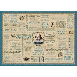 The Unemployed Philosophers Guild Shakespeare Insults Jigsaw Puzzle - 1000 Pieces - includes Mini Poster with Puzzle Art