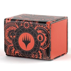 Deck Box for MTG Cards, Trading Commander Deck Case Holds 120+ Sleeved Cards, PU Leather Magnetic Collectible Card Storage Box Fits for TCG Magic Card (Orange)