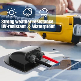 Waterproof ABS Solar Wire Entry Gland housing for All Cable Types 8AWG 10AWG RVs Boats Yachts Campervans and Rooftop Solar Installations TOMSHIELE 1Pack