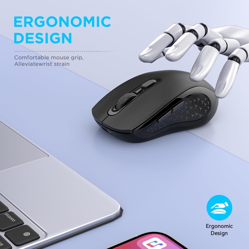 Lveheay Wireless Computer Mouse Black