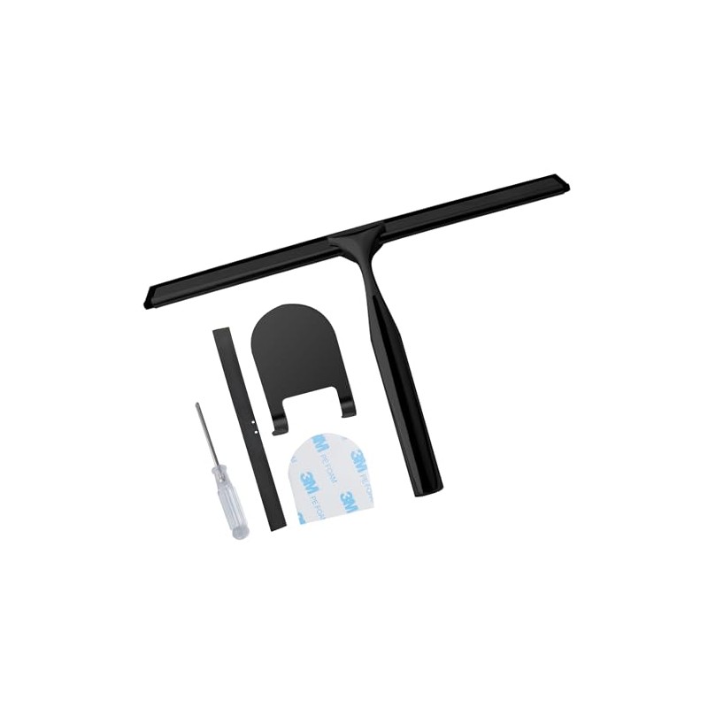 Black Stainless Steel Shower Squeegee, Squeegee Shower with 1 Metal