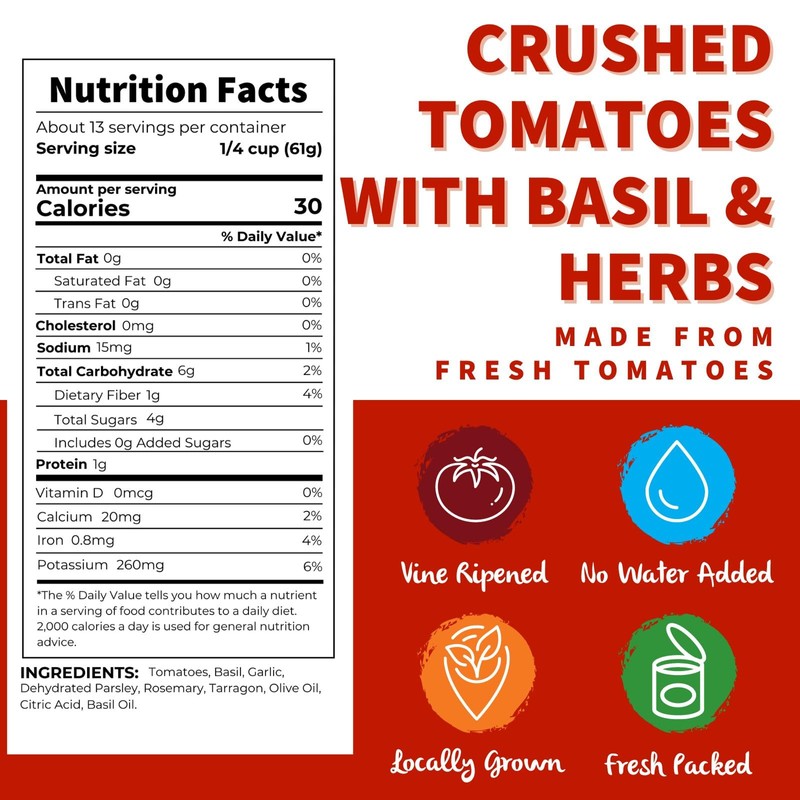 Dei Fratelli Crushed Tomatoes with Basil, Garlic, and Herbs (28