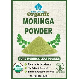 Organic Moringa Powder - Raw Sun Dried Oleifera Leaf Powder - for Healthy Herbal Tea, Smoothies, Sauces, and Dips - 4 OZ