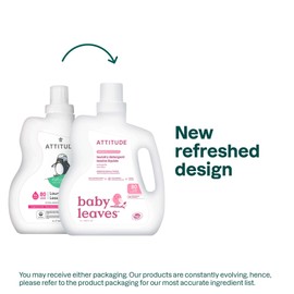 ATTITUDE Baby Laundry Detergent, Unscented HE Compatible Liquid, Extra Gentle, Concentrated, EWG Verified, Dermatologist Tested, Vegan, 80 Loads, 67.6 Fl Oz
