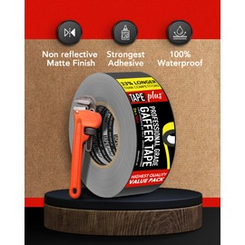 TapePlus Bulk Gaffer Tape 4 Pack - 2in x 40 Yards (120 Feet Per Roll) Black Tape - GaffersTape used for Gaff Tape, Duct Tape, Electrical Tape, Fabric Tape, Floor Tape, Book Binding Tape & More!