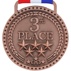 Bronze Medal 3rd Third Place Award Trophy Medal, Antique Bronze