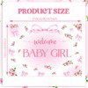Welcome Baby Girl Backdrop - Pink Bow Baby Shower Party