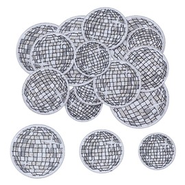 HOBBIESAY 15Pcs 3 Styles Disco Ball Patches 51-81mm Music Party Bling Ball Patches Bling Disco Appliques for Sewing Craft Cloth Hat Bag Decor