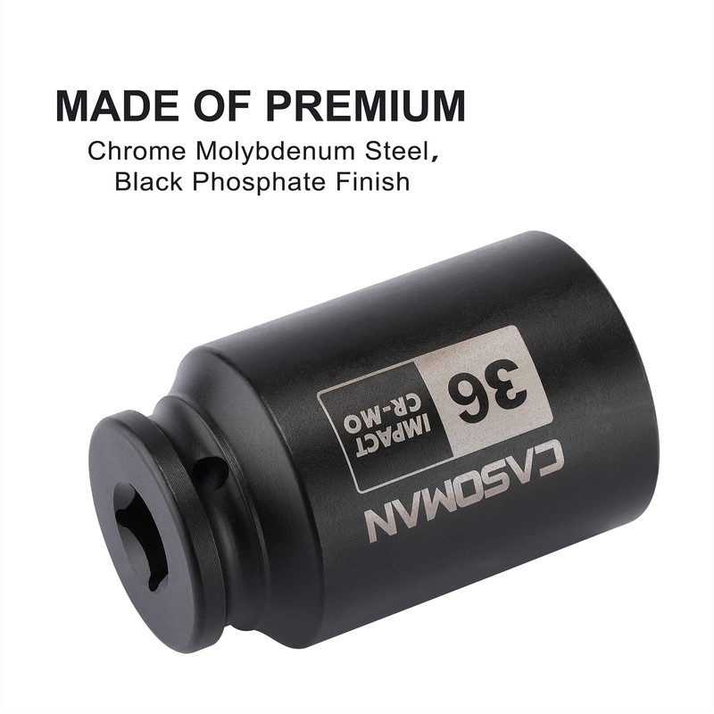 CASOMAN 1/2" Drive x 36 mm Deep 12 PT Impact