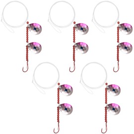 Walleye Spinner Rig,5 Pack Fishing Lure Rig Crawler Harness Spinner Walleye Rig Kit Live Bait Rig with Colorado Blade Octopus Hooks for Walleye Trout Salmon Saltwater Freshwater THL