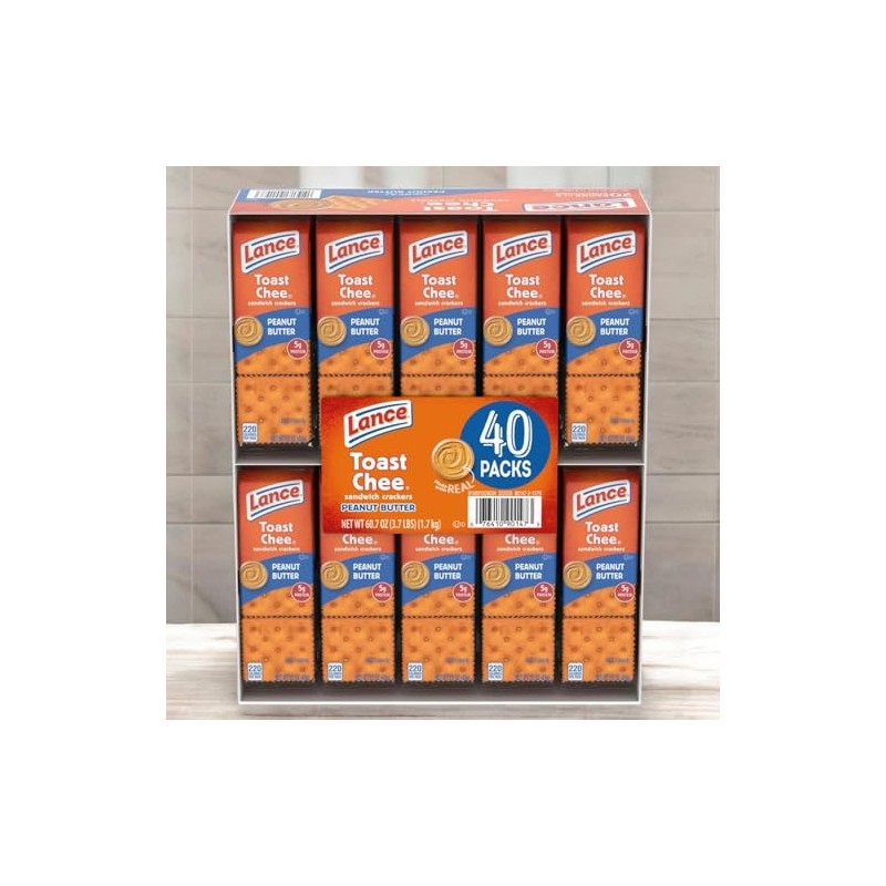 Lance ToastChee Peanut Butter Crackers Pack – 1.52 oz. (40