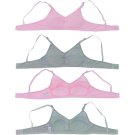 ToBeInStyle Junior - Juego de 6 sujetadores de entrenamiento inalámbricos de copa suave para niñas, una copa, Paquete de 6: colores sólidos, 32A