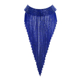 EVER FAITH Women's Crystal Bib, Statement Long Tassel Choker, Necklace, Costume Jewellery, Crystal, Crystal