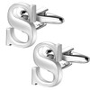 A-Z Initial Cufflink for Men, Classic 18k Gold Silver Black