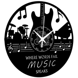 Instant Karma Clocks Wall Clock Music Group Drums Drummer Rock Rock Music Lovers Band Guitar Gift Idea Musical Instruments Jazz Pop Black 03