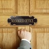 9x3 Inch Manager Office Sign Black Gold - Self-stick Doorplate