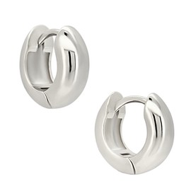 925 Sterling Silver 5mm Thick Huggie Hoop Earrings, Sold as a Pair (6mm Diameter, Silver)