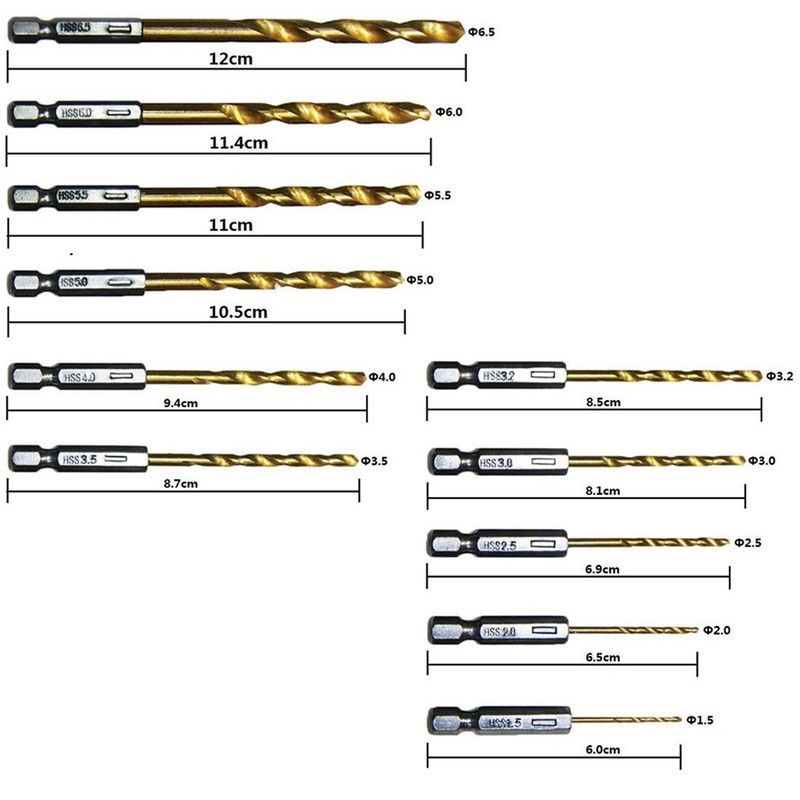 Waymeduo Professional Set of 13 High Speed Steel Coated Drill