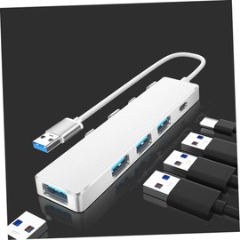 OSALADI 1pc Portable USB Hub Port USB Splitter Type Power Supply Lightweight Data Hub for Fast Charging and Stable Signal Transmission for Laptops and Desktops