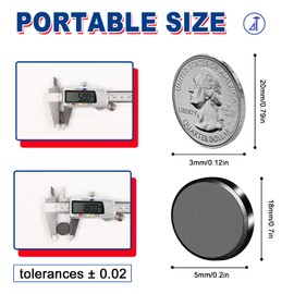 VSKIZ 100 Pack Ceramic Magnets for Crafts, 0.71x0.2inch Round Disc Magnets with Adhesive Backing, Small Refrigerator Magnets for Whiteboard, Circle Ferrite Magnets for Industrial, DIY, Office, School