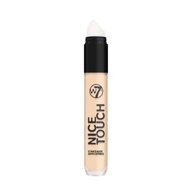 W7 Nice Touch Concealer - Brighten the Eye Area & Conceal Blemishes - Medium Coverage - 2-in-1 Sponge Stick Applicator and Blending Sponge - Vanilla - Vegan Makeup
