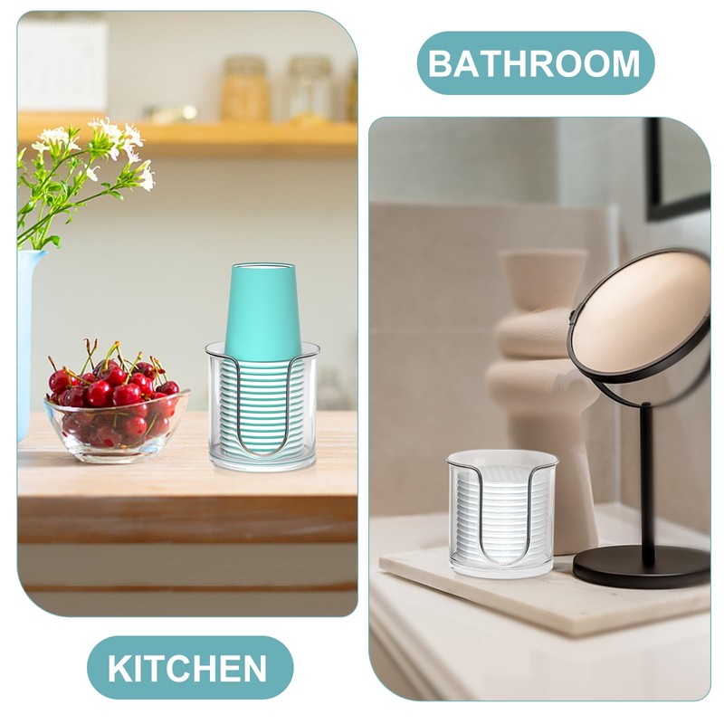 2 Pack Bathroom Cup Dispenser - Countertop 3 oz Bathroom
