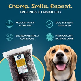 TREATOPIA Lamb Lung Nuggies Bites Dog Treats, 4 LB Bag - All-Natural, Sustainable, Healthy, High Protein, Hand-Trimmed, Slow-Roasted, Made in The USA, Nutritious, No Additives, No Fillers