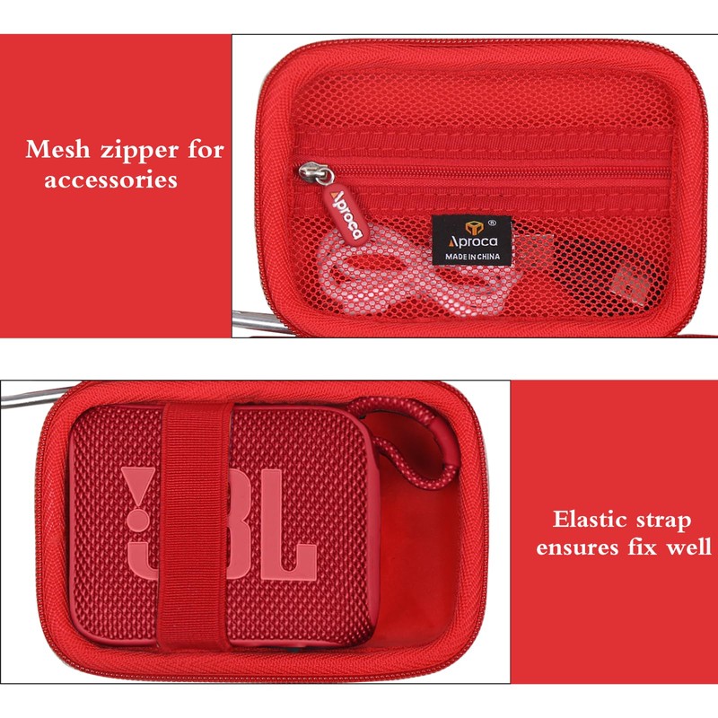 Aproca Portable Storage Red Case, for JBL Go 4 /