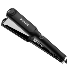 UOTEK Flat Iron 1.5 Inch Hair Straightener 1 1/2" Ionic Salon Hair Flat Iron with PTC Heating Plate Portable Hair Straightener (Black)