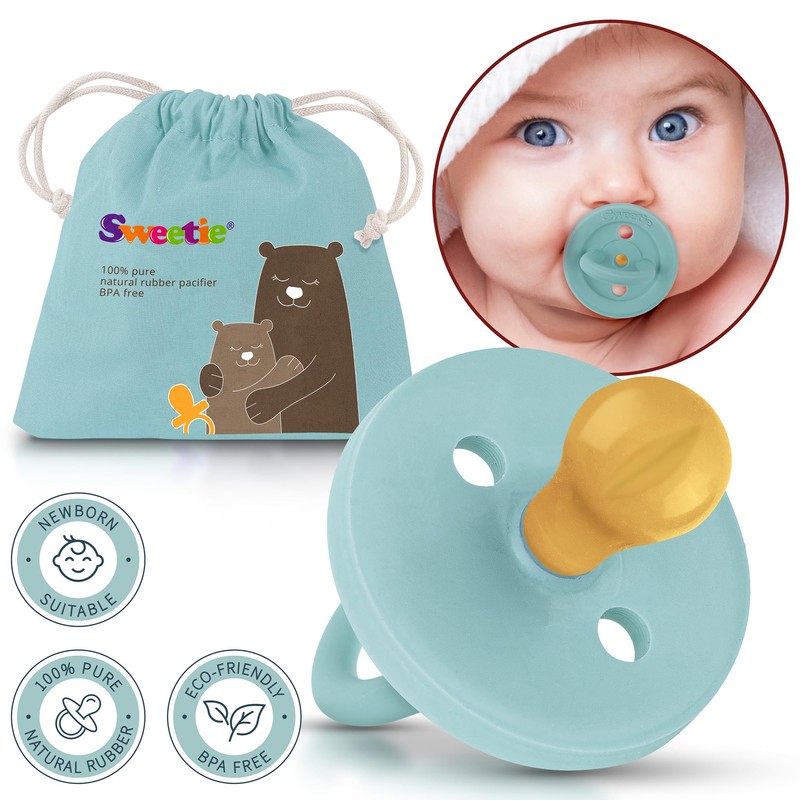 SWEETIE Rubber COLOR Pacifier Natural Rubber Pacifier Rounded 1 Count